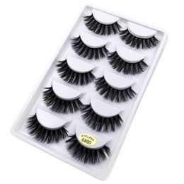 5 Pair Eyelashes 3D Mink Lashes Soft Thick Eyelash G800 Crisscross Winged Natural Long No Fall Off Makeup Wholesale Lash