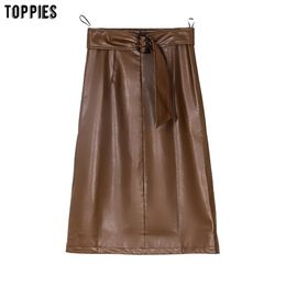 women skirts high waist midi slim a-line faldas streetwear autumn winter clothings 210421