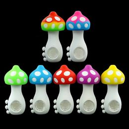 Mushroom Hand Pipes smoking pipe silicone Unbreakable Hookah Bong tobacco Oil Rigs 4.3 inch