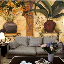 Wallpapers Southeast Asia-style Large-scale Mural Living Room TV Background Wallpaper Porch Yoga Banana Leaves Custom Size