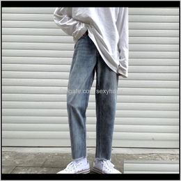 Clothing Apparel Drop Delivery 2021 Spring Summer Korean Wideleg Slim Fashion Casual Blue Jeans Men Streetwear Hiphop Straight Denim Trousers