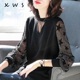 sexy halter sweater spring Autumn Sweater pullovers Women Slim V-neck Long Sleeve girl top high quality sweater female 210604