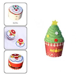 Towel Wear Resistant Useful Christmas Cake Hand Towels Fine Stitching Santa Decorative For Home