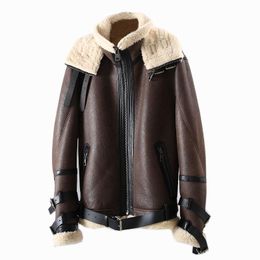 -Женский меховой меховой Faux 2021 с двойным лицом на настоящий пальто зимняя куртка мужчины женщины натуральная кожа натуральный мериновый овец верхняя одежда уличная одежда