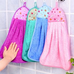 Towel Bathroom Supplies Soft Hand Wipe Towel Hanging Towels Absorbent Dishcloths Lint-Free Cloth Kitchen Accessories DH2034