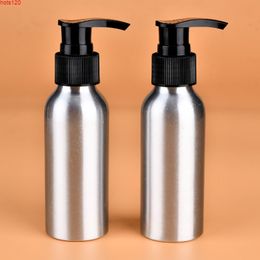 40PCS/Lot Wholesale 100ml Aluminum Bottle with Lotion Pump 100g DIY Empty Cosmetic Container Refillable Oil Essential Packaginghood qty