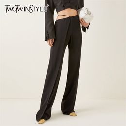 Pure Colour Wide-legged Trousers Of Straight For Female High Waist Loose Women's Casual Pants 210521