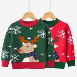 Kids Boys Girls Sweaters Christmas Deer Clothes Baby Toddler Warm Sweater Coats Children Cartoon Thicken Tops Pullovers Clothing Y1024