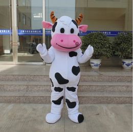 Halloween White Cows Mascot Costume High Quality Customise Cartoon milk cow Anime theme character Adult Size Christmas Birthday Party Fancy Outfit