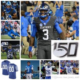 Kentucky Wildcats College Football Jerseys 22 Jared Lorenzen 33 Travis Tisdale 56 Kash Daniel Sawyer Smith Akeem Hayes Custom Stitched Jersey