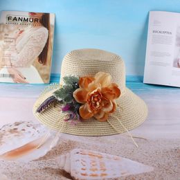 Hat Female Fisherman Spring And Summer Sun Beach Sunscreen Flower Pot Korean Leisure Straw Wide Brim Hats