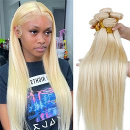 10A Top Quality Blonde 613 Colour Long Brazilian Straight Hair 5 Bundle Human Hair Raw Hair Weave Bundles Extensions