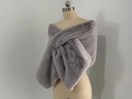 Wraps & Jackets Wedding Bolero Faux Fur Shrug Bridal Wrap Shawl Women's Prom Cape