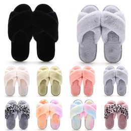 Wholesale Classics Winter Indoor Slippers for Women Snow Slides House Outdoor Girls Ladies Furry Slipper Flat Platforms Soft Comfortables Shoes Sneakers 36-41