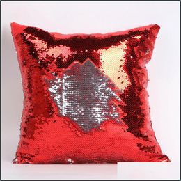 Pillow Case Bedding Supplies Home Textiles & Garden Double Sequin Er Glamour Square Cushion Sofa Car Decor Mermaid Christmas Ers Drop Delive