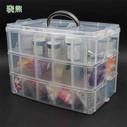 jewelry stock Australia - 30 Grids Plastic Storage Box Portable Detachable Home Organizer Transparent Makeup porta joias 210914
