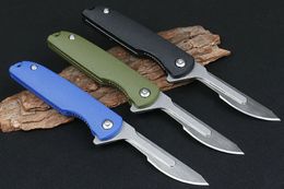 High Quality Multifunctional carving knife 440C Satin Blade ABS Handle Ball Bearing Flipper Folding Knives EDC Tool