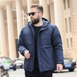 Winter large size new men's hooded plus Fertiliser to increase cold and warm 10xl down jacket 125kg tide fat fashion Y1103