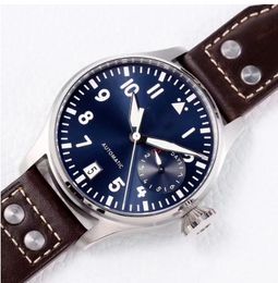 Nuevo reloj para hombre Piloto mecánico automático Le Petit Prince 7 Day Power Reserve Silver Black Blue Canvas Relojes de cuero