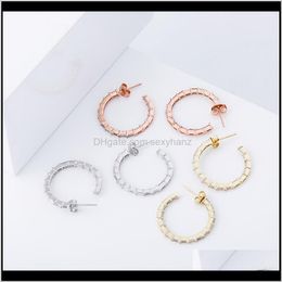 Wholesale Simple Circle 925 Sterling Earrings Girls Gifts Sier Jewelry Rose Gold Ear Stud Gp76Y J0Bnw