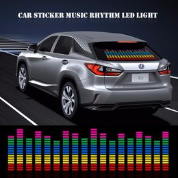 Car Sticker Music Rhythm LED Flash Light Lamp Sound Activated Equaliser Rear Window Sticker Cars Decoration 45*11cm 90*25cm
