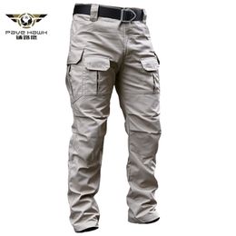 Military Tactical Cargo Pants Men's Stretch SWAT Combat Rip-Stop Many Pocket Army Long Trouser Stretch Cotton Casual Work Pants 211201