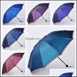 Umbrellas Household Sundries Home & Garden Women Men Sunny Rainy Umbrella Uv Protection Windproof Short Handle Straight Solid Color Pongee P