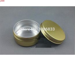 80G 80ML Aluminum Jar Gold Color, Aromatherapy Jar, Fragrance Smoke Box, Metal Cream Container, 50pcs/Lotjars