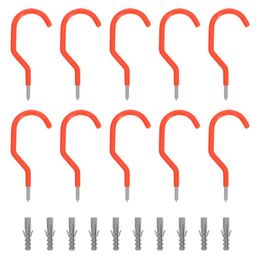 Hooks & Rails 10Pcs Garage Wall Screw-in Heavy Duty Storage Hangers Bike Display Hook