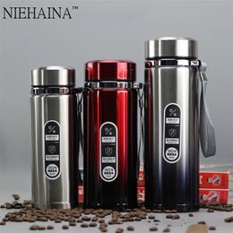 1000ML High Capacity Business Thermos Mug Stainless Steel Tumbler Insulated Water Bottle Vacuum Flask For Office Tea Mugs 210809