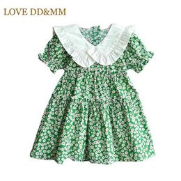 LOVE DD&MM Girls Print Dresses Summer Kids Fashion Flower Colour Patchwork Dress For Baby Clothing Sweet Costume 210715