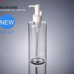 300PCS/LOT 200ml empty Transparent lotion bottles with Oil Pump, cosmetic packaging plastic bottle,bottles for essential oilsgood qty