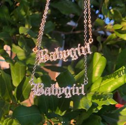 Designer Necklace Luxury Jewellery Babygirl For Women Mom Zircon Letter Name Initial Choker Pendant Fashion Gifts Bijoux Femme BFF