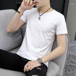 Summer Men's T-shirt Cotton White Solid T Shirt Men Causal O-neck Basic Tshirt Male High Quality Classical Tops HOWDFEO1