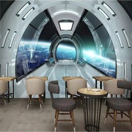 Custom size modern 3D wallpaper universe space mural home decoration art living room background waterproof