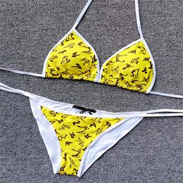 2022 Full Letters Printed Bikini Sets Sexy Women Swimwear Designer Split Swimsuit Elastic Soft Swimming Suit For Holiday Asian size S-XL 568