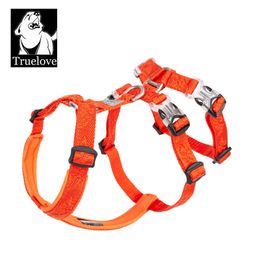 TRUELOVE Pet Harness Double-H Nylon Personalised Dog Harness NO PULL Reflective Breathable Adjustable YH1803 210712