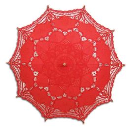 20pcs Classic Multi-color Noble Elegant Palace Style Long Arm Wedding Umbrella/Embroidery Gingham Lace Parasol