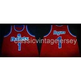 Stitched Custom MUGSY BOGUES ROAD CLASSICS THROWBACK BASKETBALL JERSEY Ncaa Men Basketball Jerseys