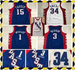 Authentic Stitched 2004 Tracy 1 McGrady Vince 15 Carter Mitchell Hardwoods Allen 3 Iverson Swingman Basketball Jerseys