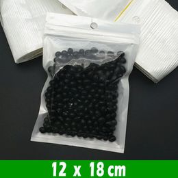 500pcs 12*18cm Clear White Pearl Plastic Poly OPP Packing Bags Zipper Lock Retail Packages Jewellery Food display product Bag phone accessories Hang Hole Pouches