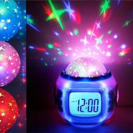 Music Starry Star Sky Digital Led Projection Projector Alarm Clock Calendar Thermometer horloge reloj despertador