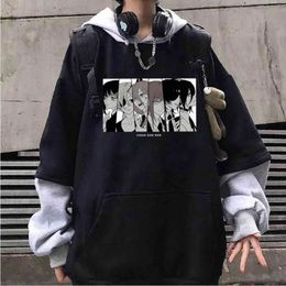 Unisex Hoodie Chainsaw Man Print Cosplay Costume Loose and Casual Pullover Harajuku Hoodies Y211118