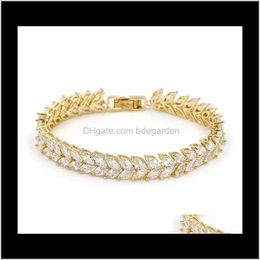 Charm Jewellery Drop Delivery 2021 Arrival Shinning Marquise Cubic Zirconia Crystal Bridal Cz Wedding Zircon Tennis Bracelets For Women Wvyo8