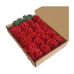 60st 3Boxes ARTIFICIAL ROSE PE FOAM FAKE Flower for DIY Bouquet Wedding Car Wedding Warmband Wall Sencery Festival Supplies Props