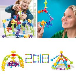 33-72PCS DIY Silicone Building Blocks Constructor Assembled Sucker Cup Funny Magnetic Construction Toys Children Educational Toy Q0723