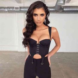 sexy low cut black crop tops women camisole spring wild home wear high street leisure tank tops tees femme 210518