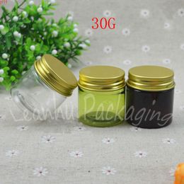 30G Plastic Cream Jar With Gold Screw Cap , 30CC / Mask Packaging Bottle Empty Cosmetic Container ( 50 PC/Lot )high qty