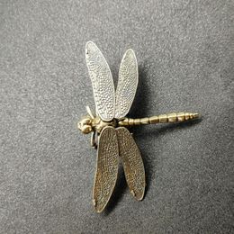 Copper Insect Tea Pet Vintage Dragonfly Figurines Miniatures Desktop Simulation