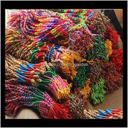 Charm Bracelets Ethnic Colorful Women Braid Cords Bracelet Weaven Strands Handmade Braided String Chain Bangle For Girls F